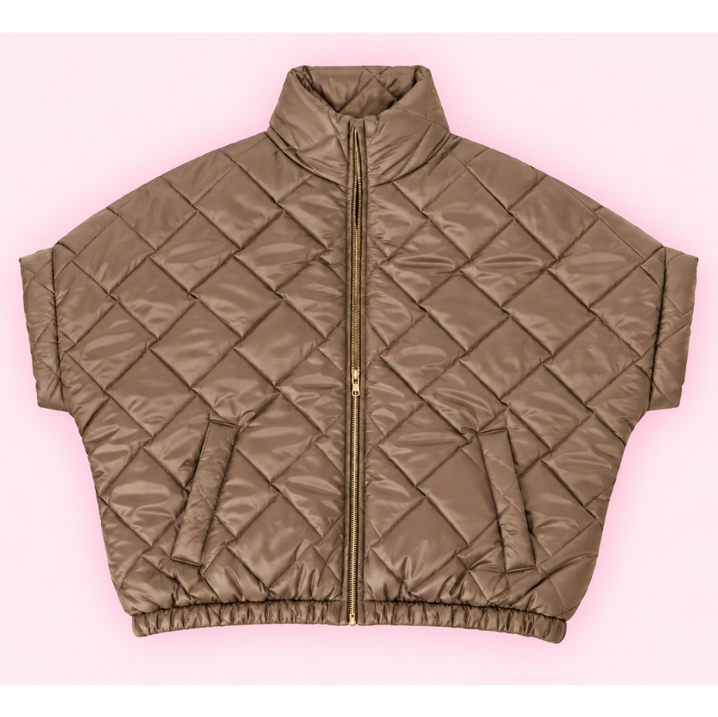 "Jolie" mouwloze puffer taupe