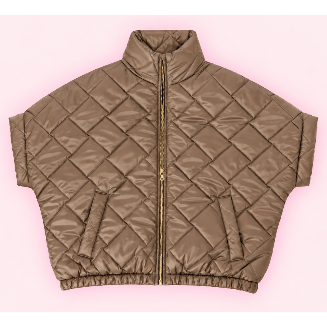 "Jolie" mouwloze puffer taupe