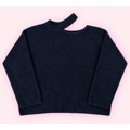 "Chloe" cut-out knit donkerblauw